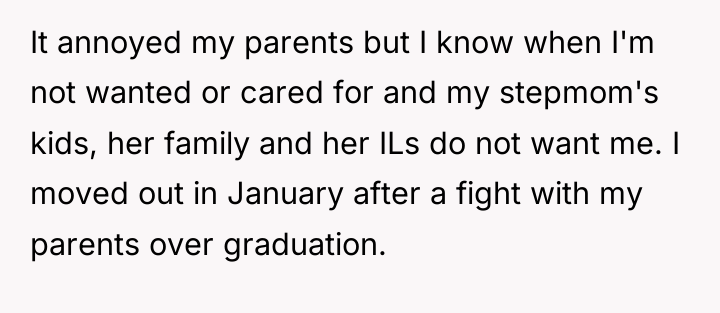 It annoyed my parents but I know when I'm not...