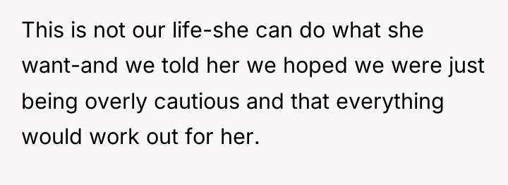 This is not our life-she can do what she want-and...