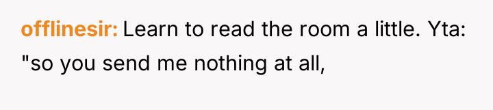 offlinesir Learn to read the room a little. Yta: "so...