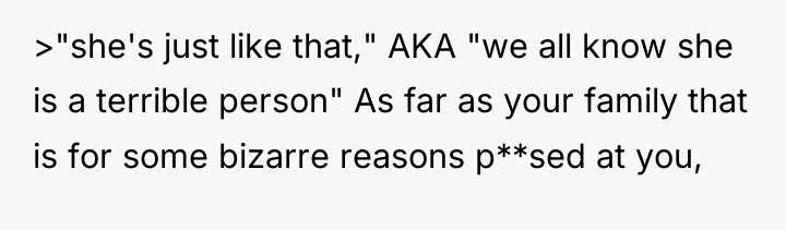 >"she's just like that," AKA "we all know she is...