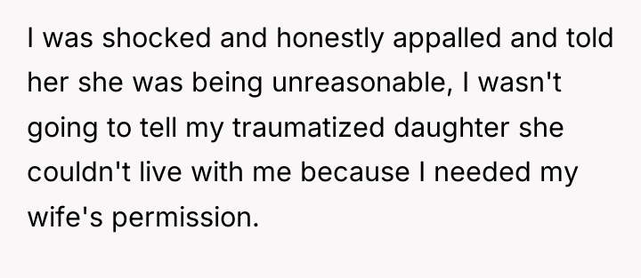 I was shocked and honestly appalled and told her she...