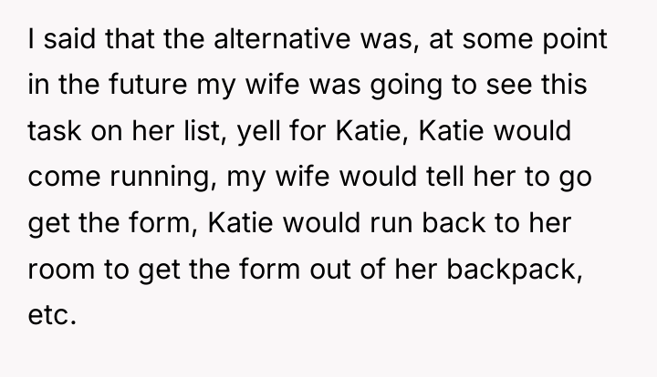 I said that the alternative was, at some point in...