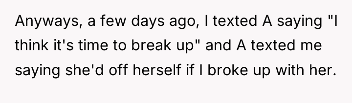 Anyways, a few days ago, I texted A saying "I...