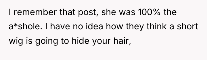 I remember that post, she was 100% the a*shole. I...