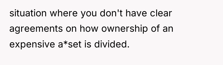 situation where you don't have clear agreements on how ownership...