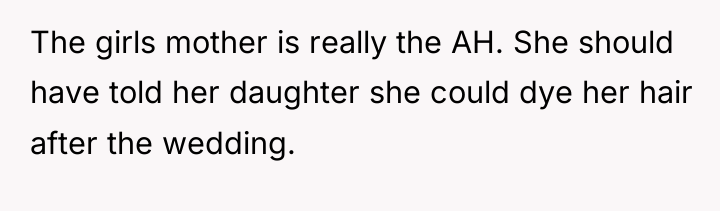 The girls mother is really the AH. She should have...