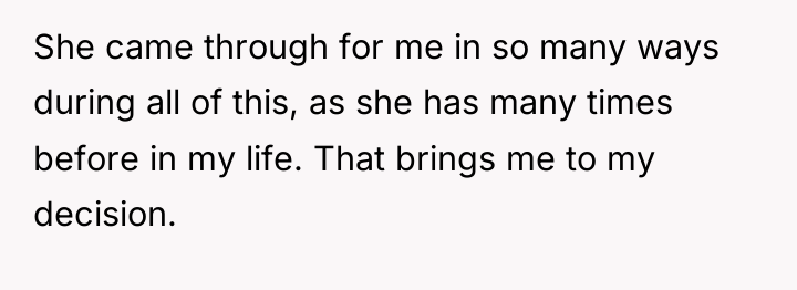 She came through for me in so many ways during...