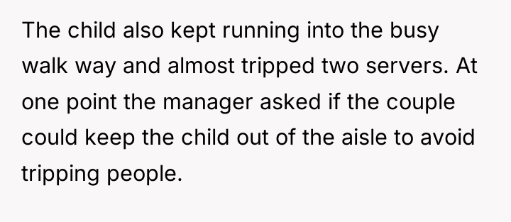 The child also kept running into the busy walk way...
