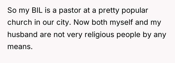 So my BIL is a pastor at a pretty popular...