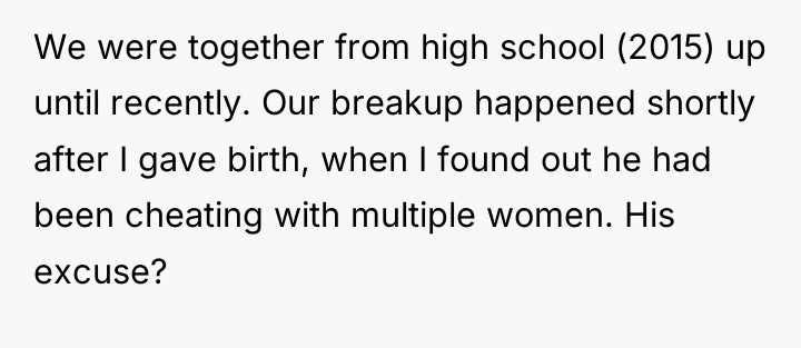 We were together from high school (2015) up until recently....