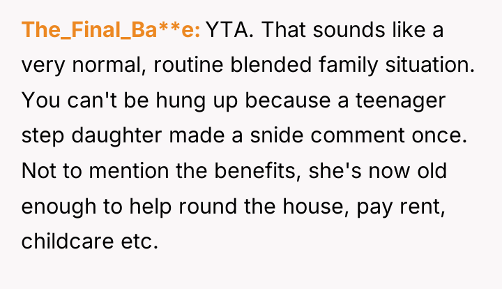The_Final_Ba**e YTA. That sounds like a very normal, routine blended...