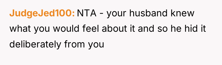 JudgeJed100 NTA - your husband knew what you would feel...