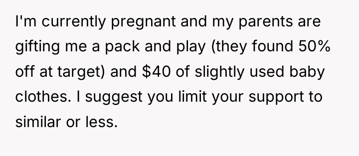 I'm currently pregnant and my parents are gifting me a...