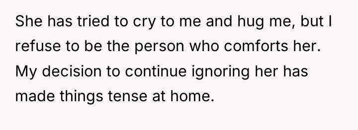 She has tried to cry to me and hug me,...