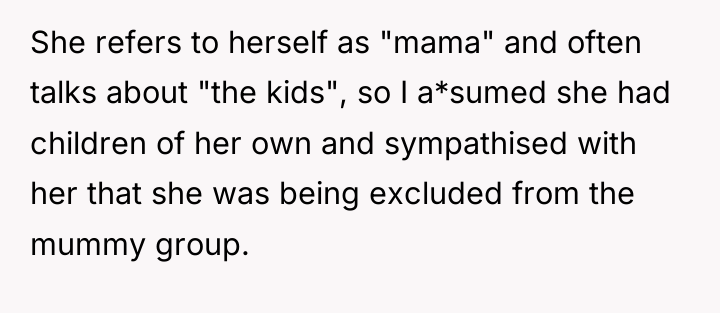 She refers to herself as "mama" and often talks about...