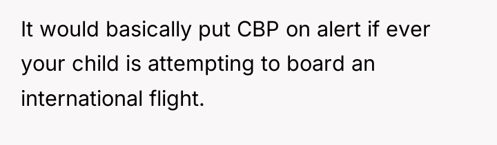 It would basically put CBP on alert if ever your...