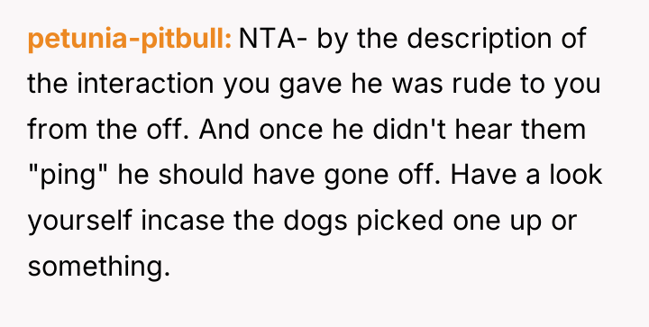 petunia-pitbull NTA- by the description of the interaction you gave...