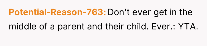 Potential-Reason-763 Don't ever get in the middle of a parent...