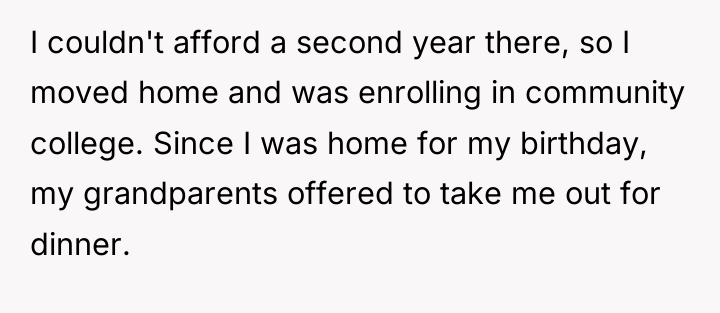 I couldn't afford a second year there, so I moved...