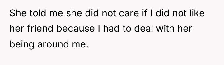 She told me she did not care if I did...