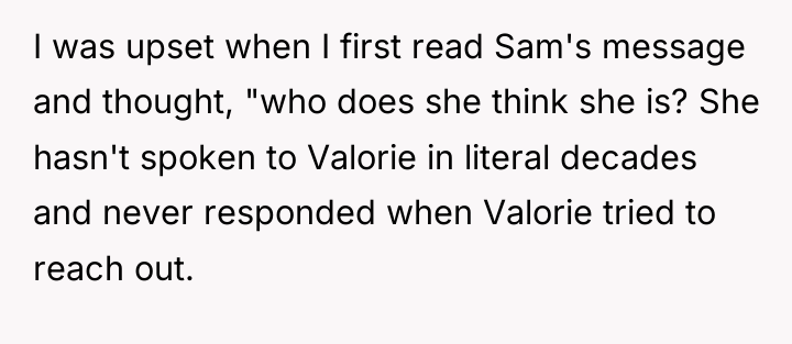 I was upset when I first read Sam's message and...