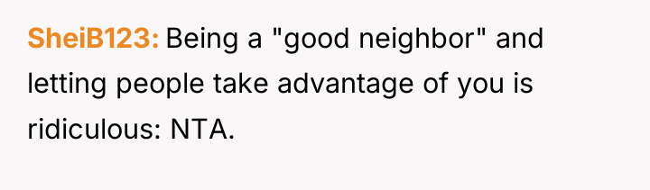 SheiB123 Being a "good neighbor" and letting people take advantage...