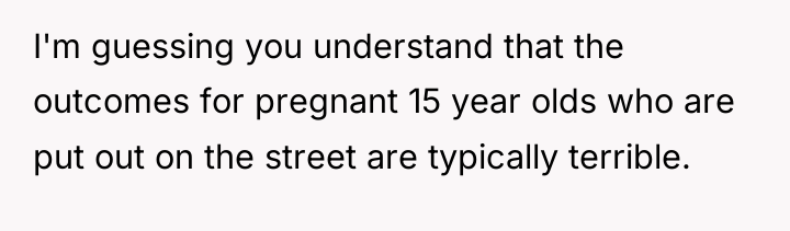 I'm guessing you understand that the outcomes for pregnant 15...