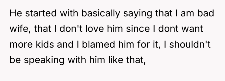 He started with basically saying that I am bad wife,...