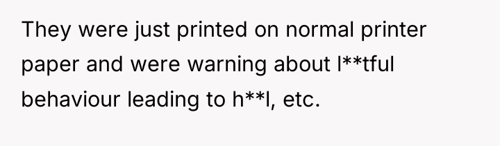 They were just printed on normal printer paper and were...