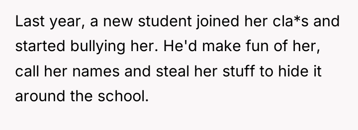Last year, a new student joined her cla*s and started...