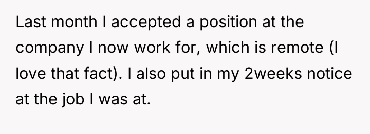 Last month I accepted a position at the company I...