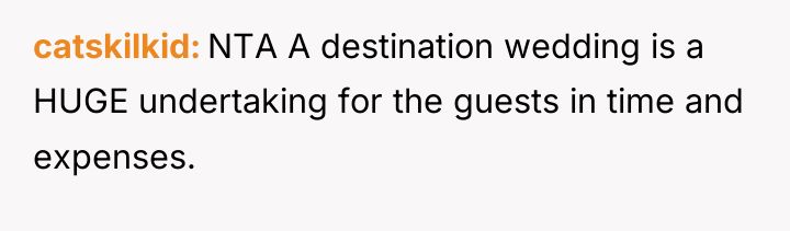 catskilkid NTA A destination wedding is a HUGE undertaking for...