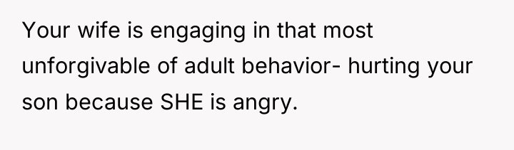 Your wife is engaging in that most unforgivable of adult...