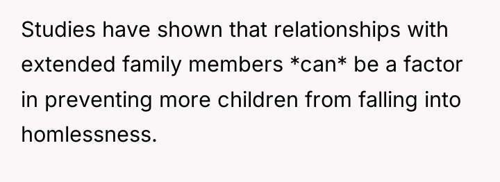 Studies have shown that relationships with extended family members *can*...