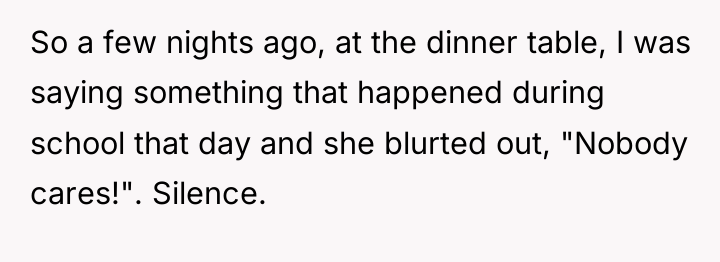 So a few nights ago, at the dinner table, I...