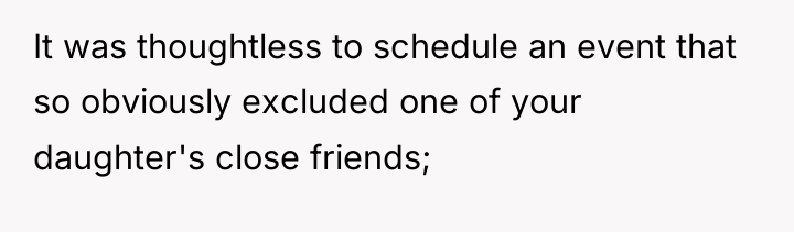 It was thoughtless to schedule an event that so obviously...