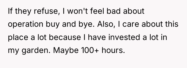 If they refuse, I won't feel bad about operation buy...