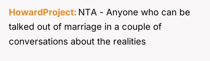 HowardProject NTA - Anyone who can be talked out of...