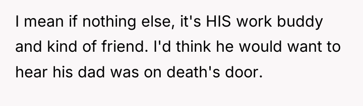 I mean if nothing else, it's HIS work buddy and...