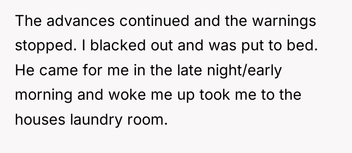 The advances continued and the warnings stopped. I blacked out...
