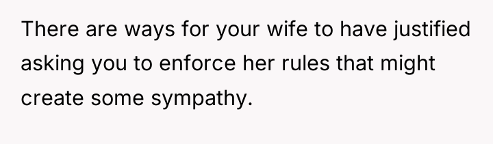 There are ways for your wife to have justified asking...