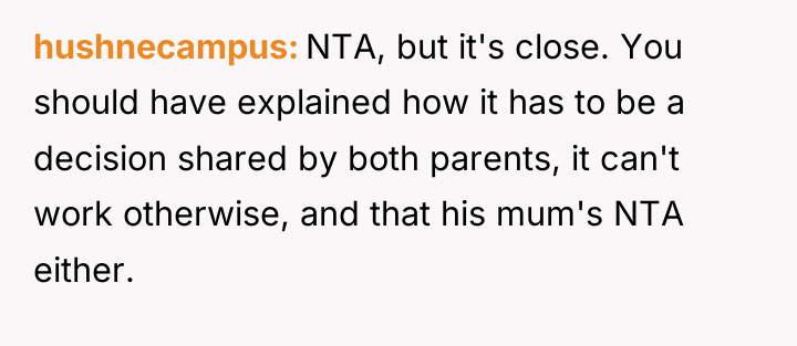 hushnecampus NTA, but it's close. You should have explained how...