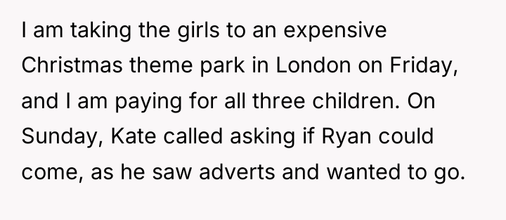 I am taking the girls to an expensive Christmas theme...