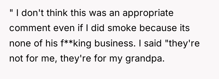 " I don't think this was an appropriate comment even...
