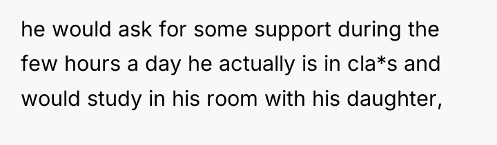 he would ask for some support during the few hours...