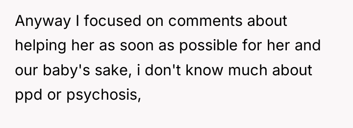 Anyway I focused on comments about helping her as soon...