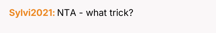 Sylvi2021 NTA - what trick?