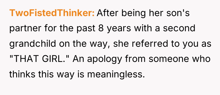 TwoFistedThinker After being her son's partner for the past 8...