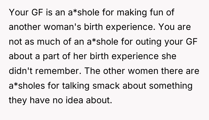 Your GF is an a*shole for making fun of another...