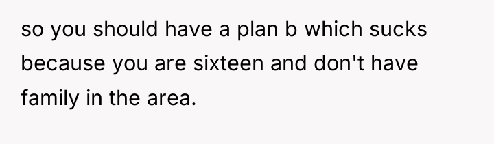 so you should have a plan b which sucks because...
